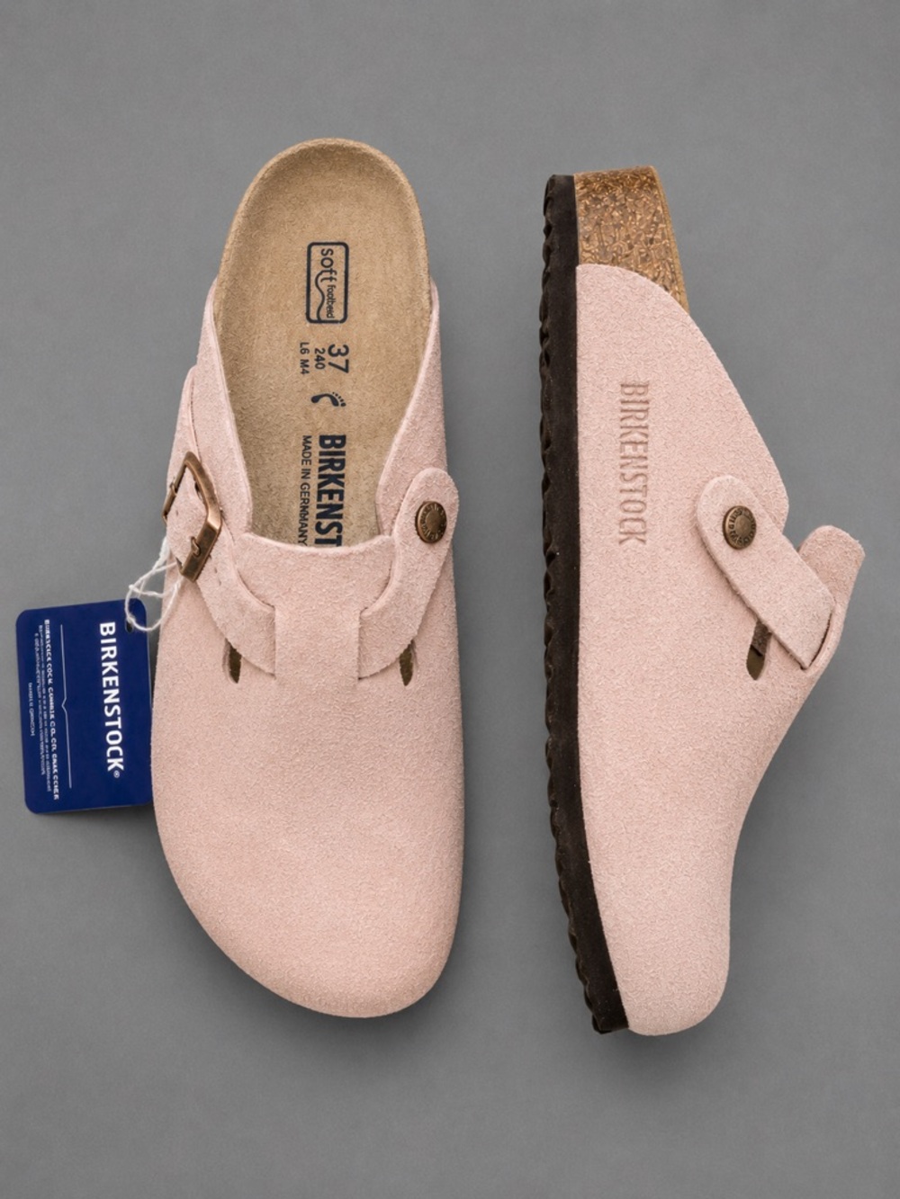 Birkenstock Boston BS Pink Suede Clogs Size EU 37 US Women’s 6 Narrow Fit NWT - Picture 3 of 4